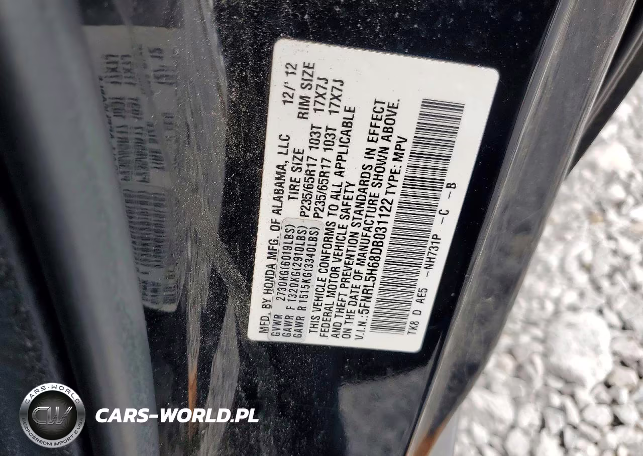 2013 Honda Odyssey Exl VIN:5FNRL5H68DB031122 - 13