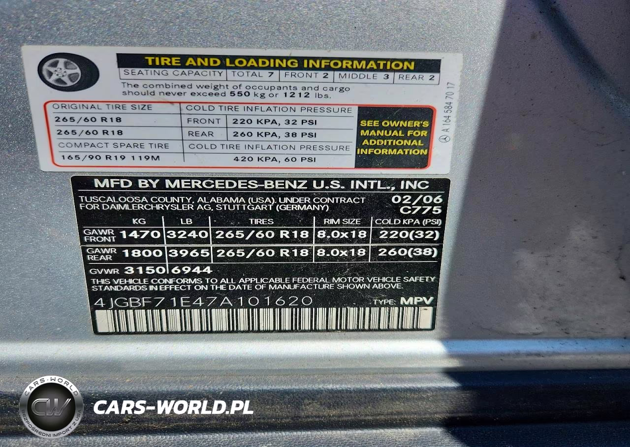 2007 Mercedes Gl450 VIN:4JGBF71E47A101620 - 13