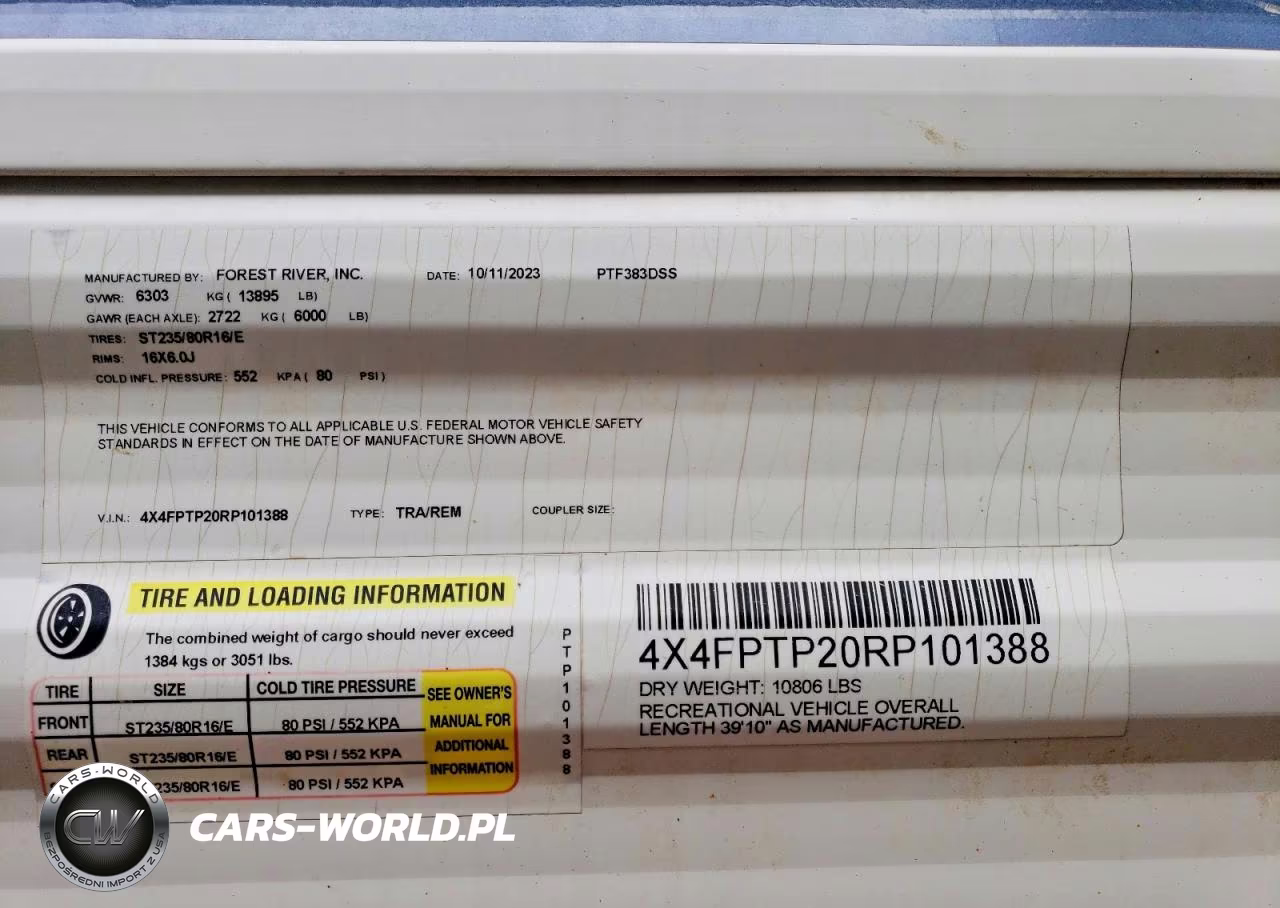 2024 Forest River Puma Camper VIN:4X4FPTP20RP101388 - 10