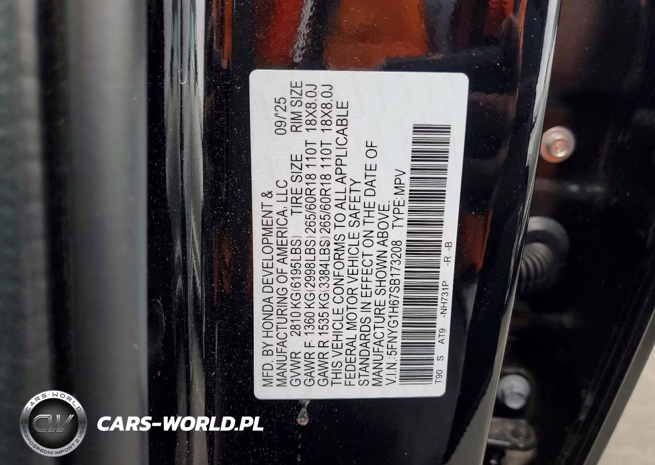 2025 Honda Pilot Trailsport VIN:5FNYG1H67SB173208 - 13
