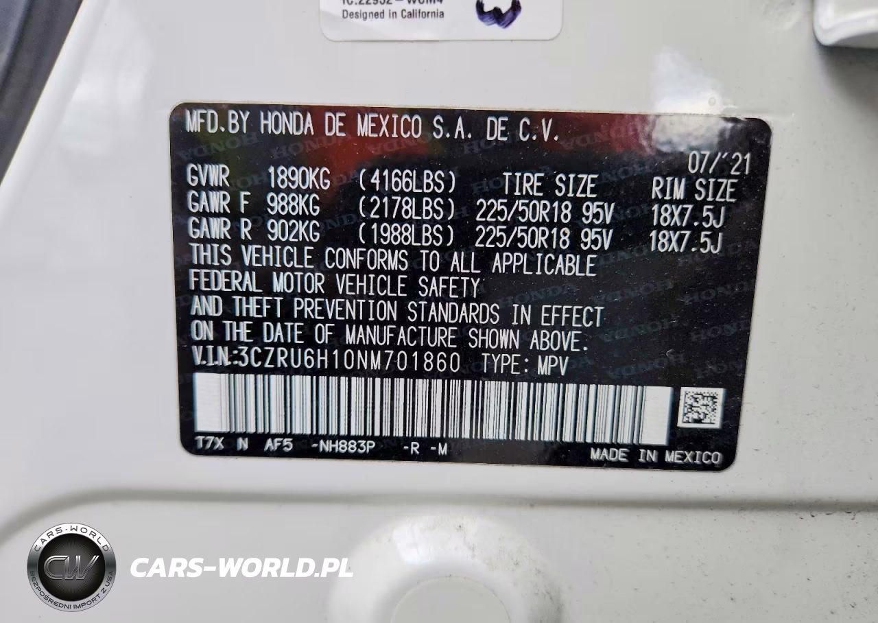 2022 Honda Hr-V Sport VIN:3CZRU6H10NM701860 - 13