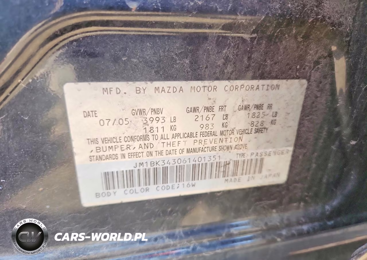 2006 Mazda 3 Hatchback VIN:JM1BK343061401351 - 12