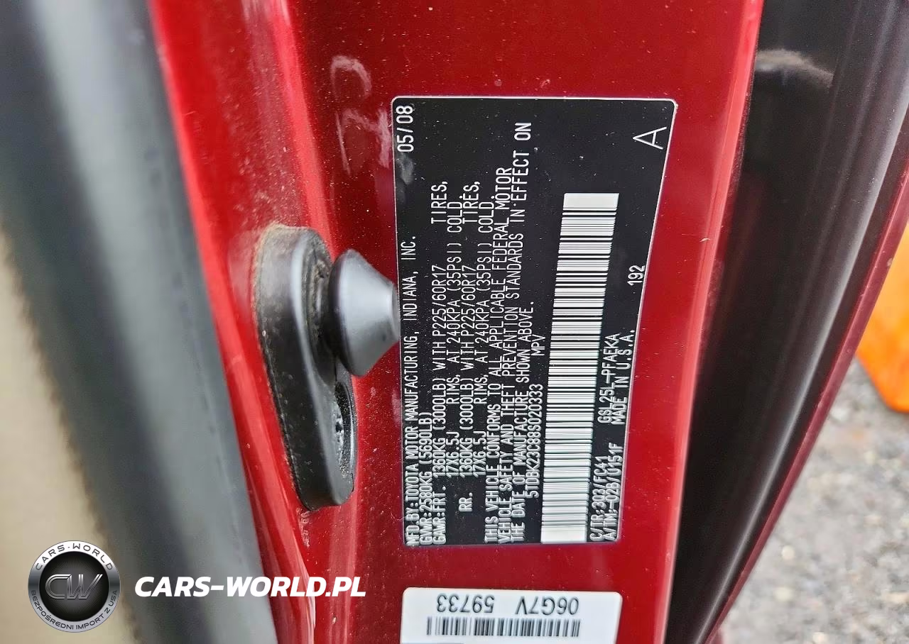 2008 Toyota Sienna Le VIN:5TDBK23C88S020333 - 13