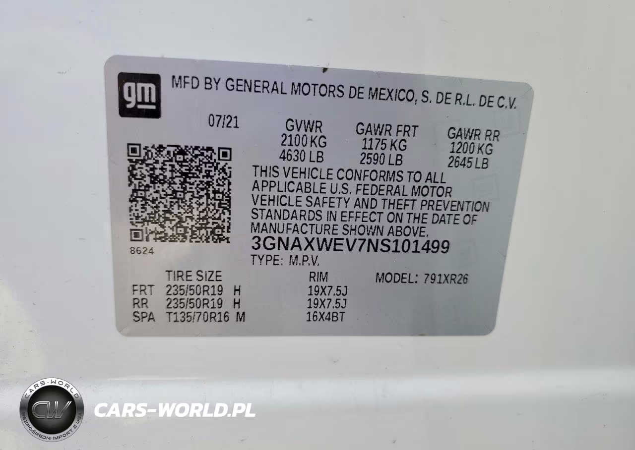 2022 Chevrolet Equinox Rs VIN:3GNAXWEV7NS101499 - 14