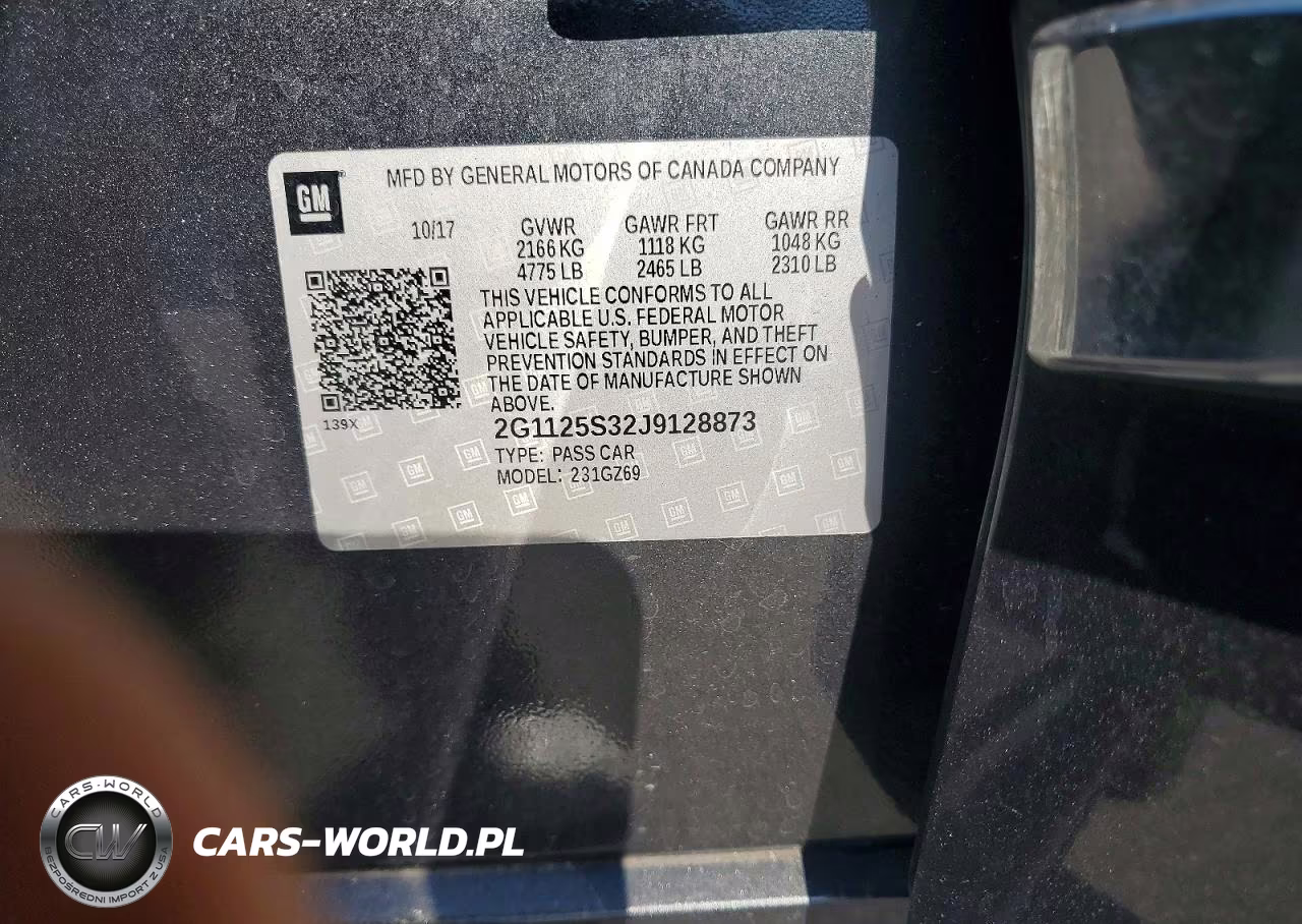 2018 Chevrolet Impala Premier VIN:2G1125S32J9128873 - 12