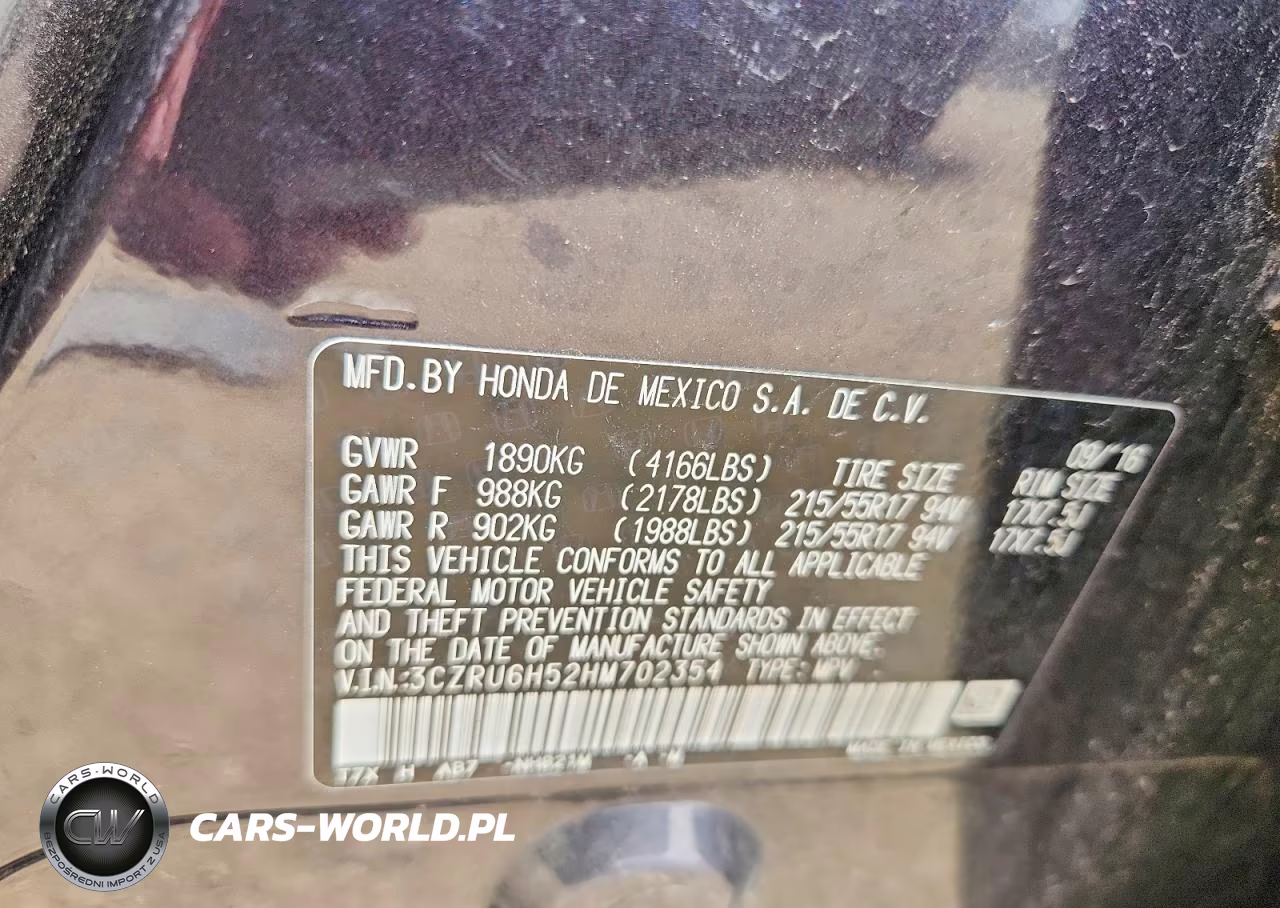 2017 Honda Hr-V Ex VIN:3CZRU6H52HM702354 - 12