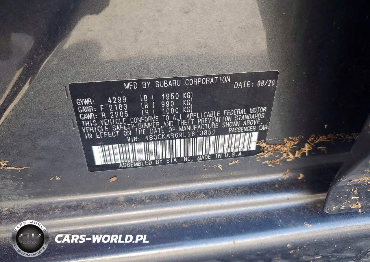 2020 Subaru Impreza VIN:4S3GKAB69L3613852 - 12