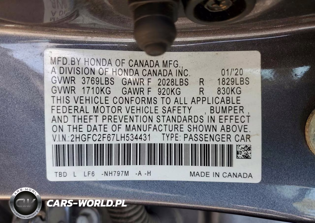 2020 Honda Civic Lx VIN:2HGFC2F67LH534431 - 12