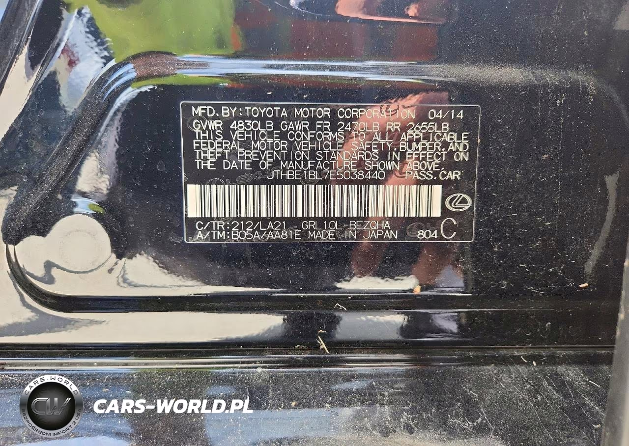 2014 Lexus Gs 350 VIN:JTHBE1BL7E5038440 - 12