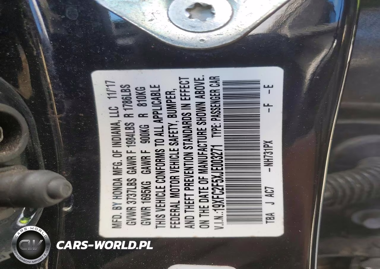 2018 Honda Civic Lx VIN:19XFC2F5XJE003271 - 13