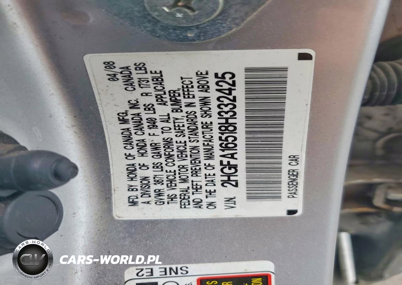 2008 Honda Civic Lx VIN:2HGFA16518H332425 - 12