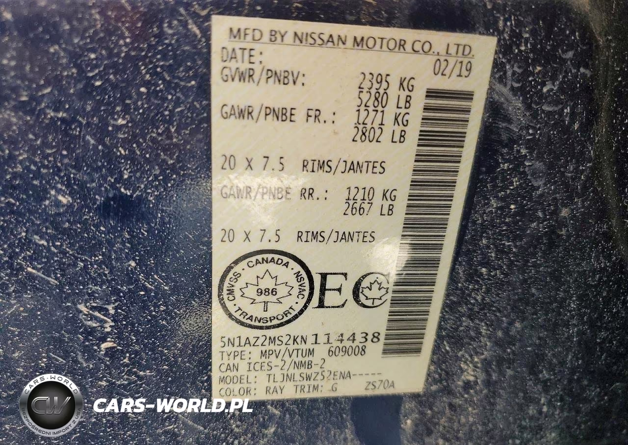 2019 Nissan Murano S VIN:5N1AZ2MS2KN114438 - 13