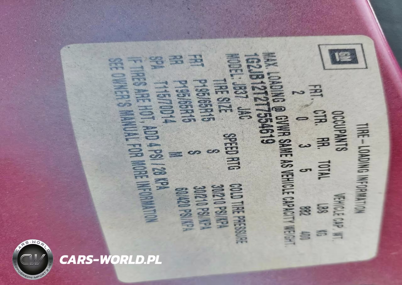 1996 Pontiac Sunfire Se VIN:1G2JB12T2T7554619 - 12