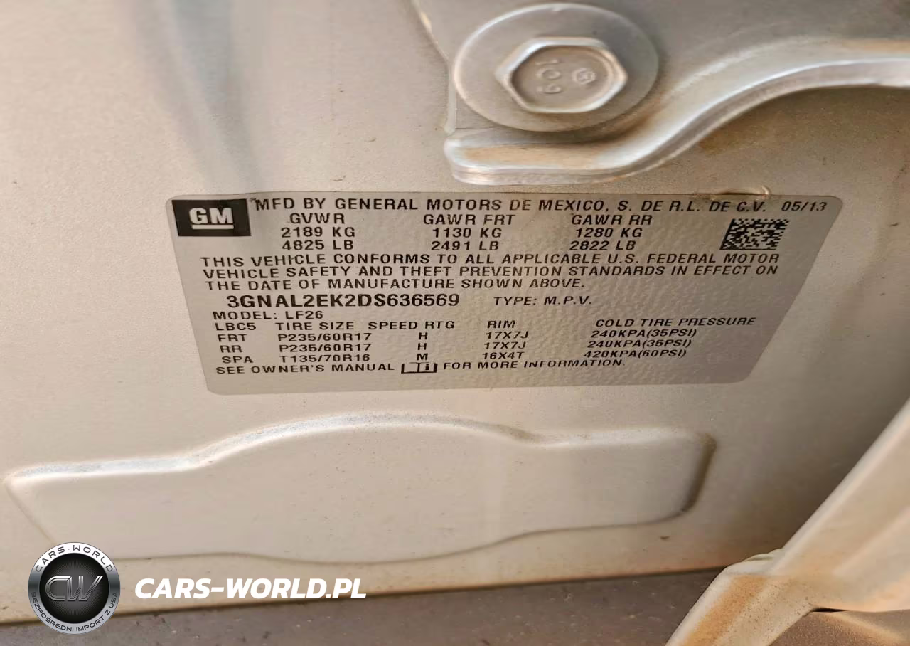 2013 Chevrolet Captiva Ls VIN:3GNAL2EK2DS636569 - 12