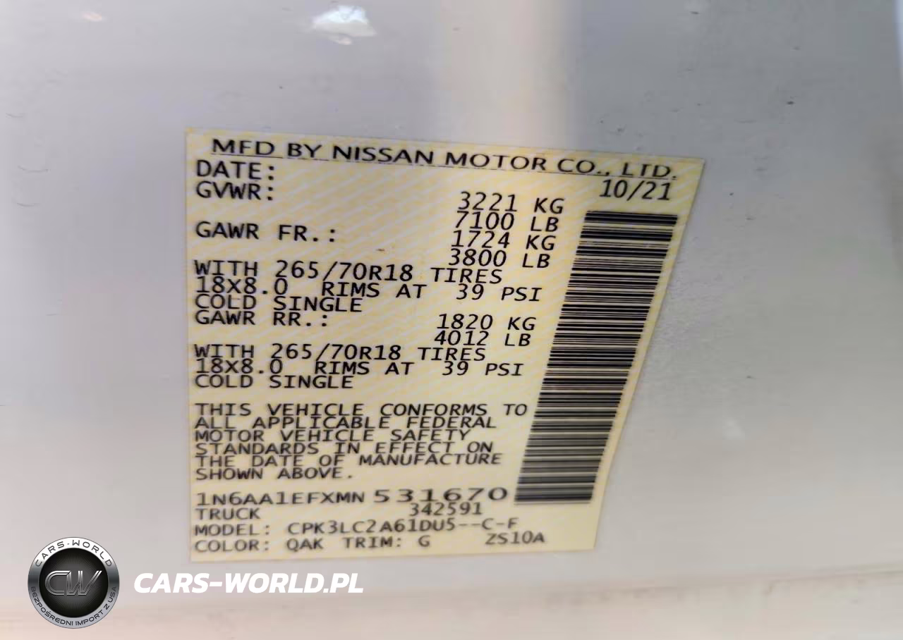 2021 Nissan Titan Sv VIN:1N6AA1EFXMN531670 - 13