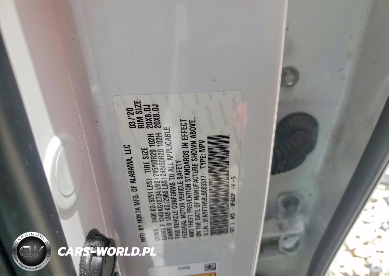 2020 Honda Passport Exl VIN:5FNYF7H59LB003317 - 13