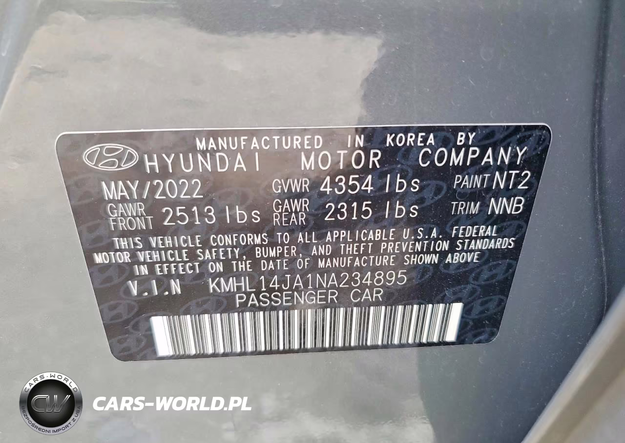 2022 Hyundai Sonata Sel VIN:KMHL14JA1NA234895 - 12