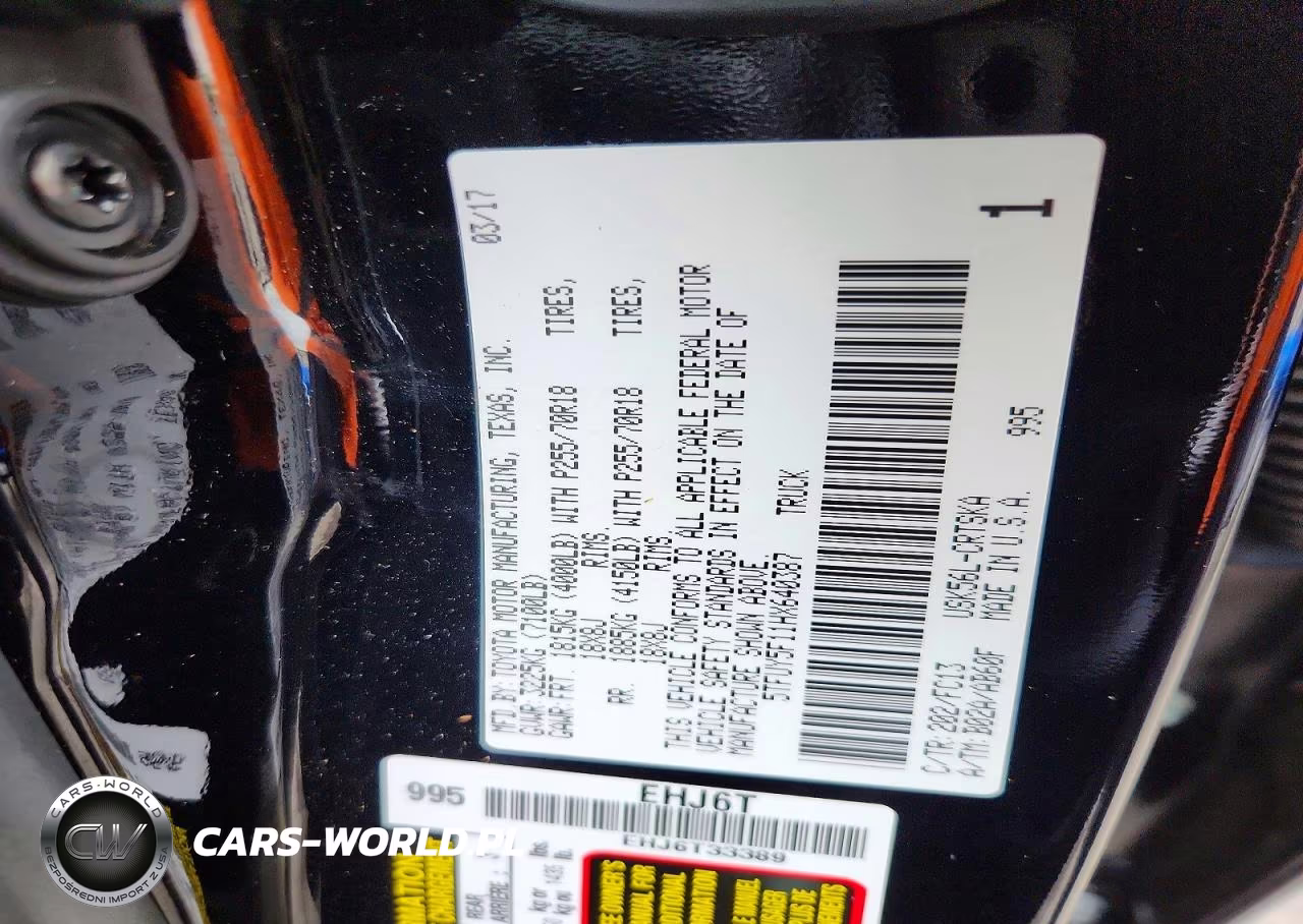 2017 Toyota Tundra Sr5 VIN:5TFUY5F11HX640387 - 12