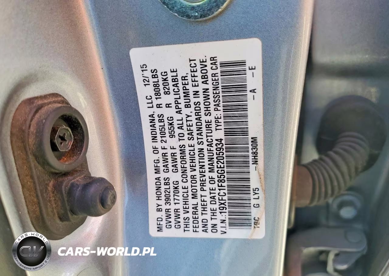 2016 Honda Civic Ex VIN:19XFC1F85GE205934 - 12