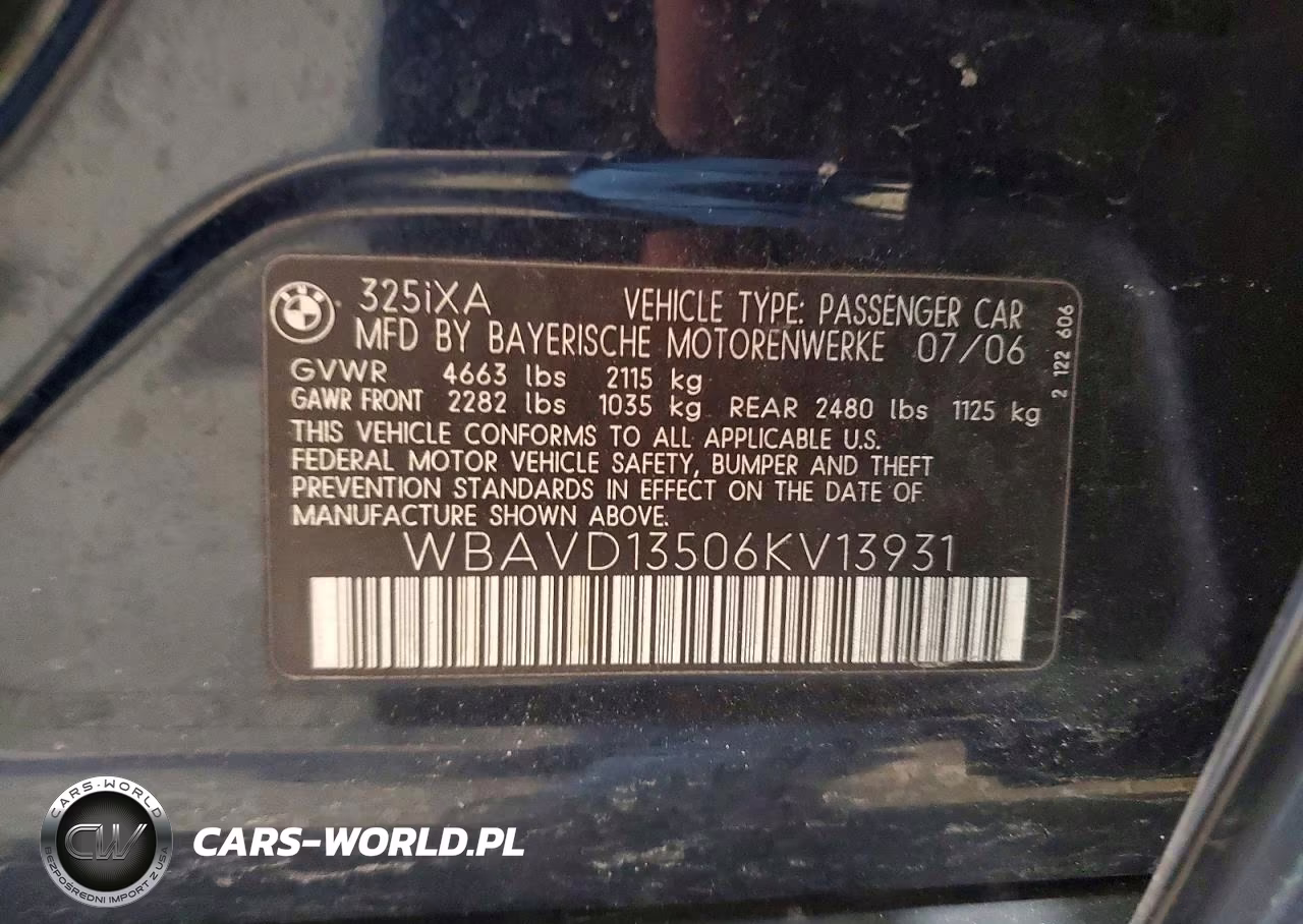 2006 BMW 325 Xi VIN:WBAVD13506KV13931 - 12