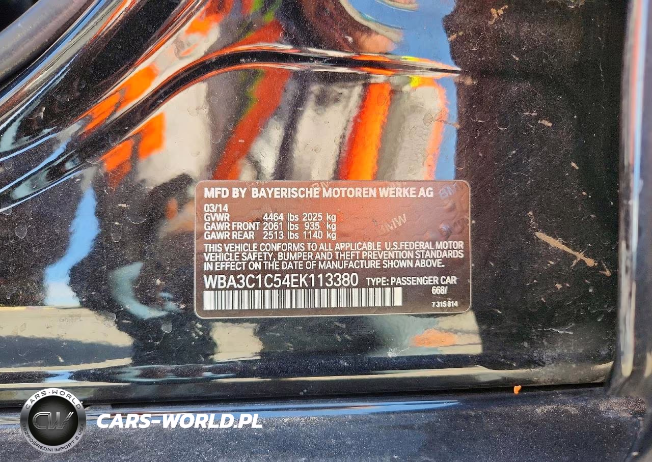 2014 BMW 328 I Sulev VIN:WBA3C1C54EK113380 - 12