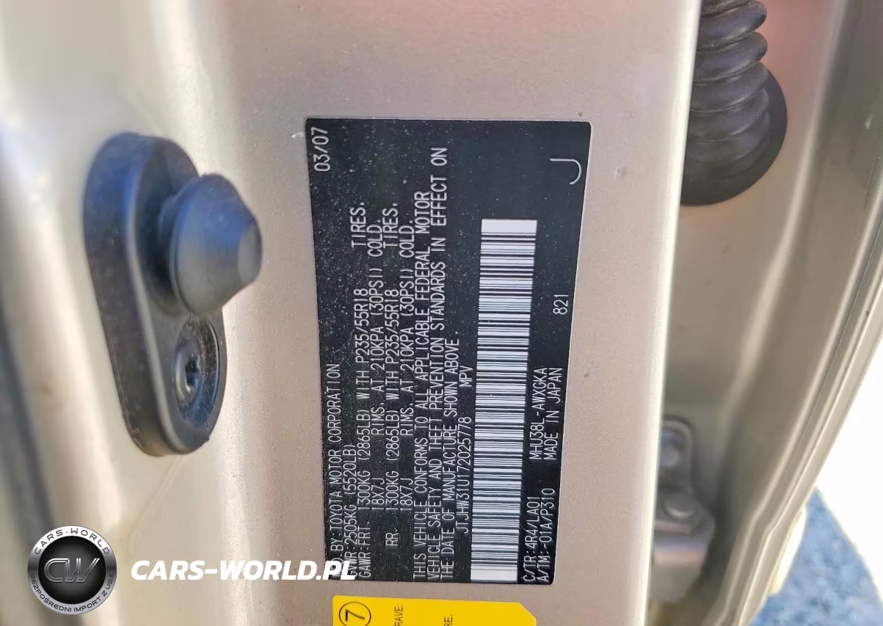 2007 Lexus Rx 400H VIN:JTJHW31U172025778 - 12