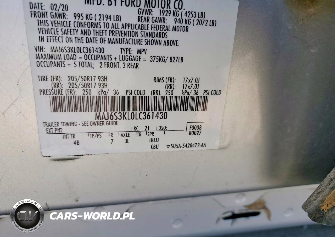 2020 Ford Ecosport Titanium VIN:MAJ6S3KL0LC361430 - 12