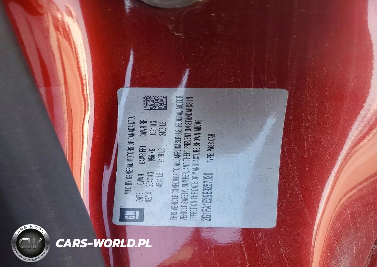 2014 Chevrolet Camaro Ls VIN:2G1FA1E39E9257020 - 12