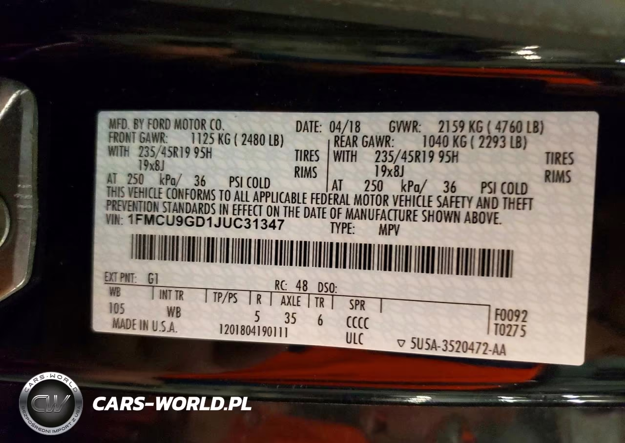 2018 Ford Escape Se VIN:1FMCU9GD1JUC31347 - 13