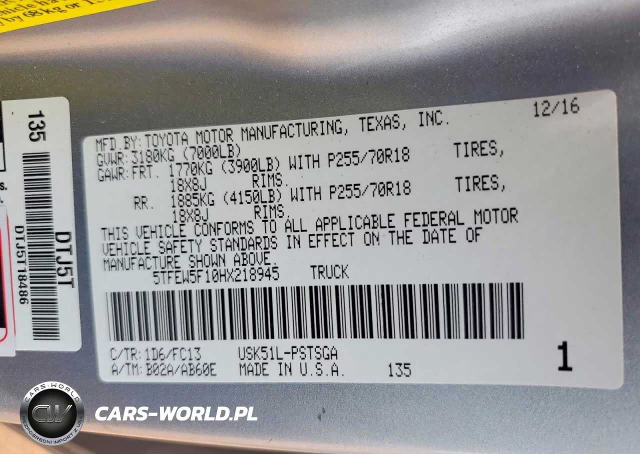 2017 Toyota Tundra Crewmax Sr5 VIN:5TFEW5F10HX218945 - 12