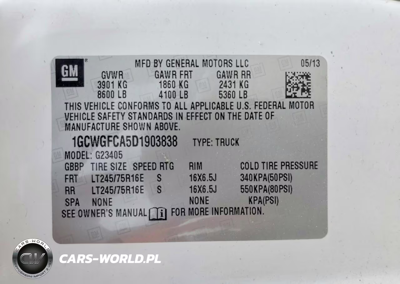 2013 Chevrolet Express G2500 VIN:1GCWGFCA5D1903838 - 13