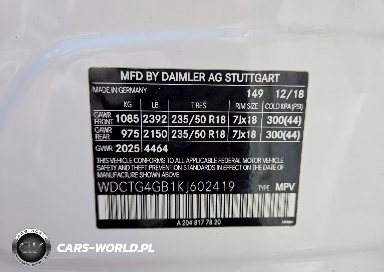 2019 Mercedes-Benz Gla 250 4Matic VIN:WDCTG4GB1KJ602419 - 13