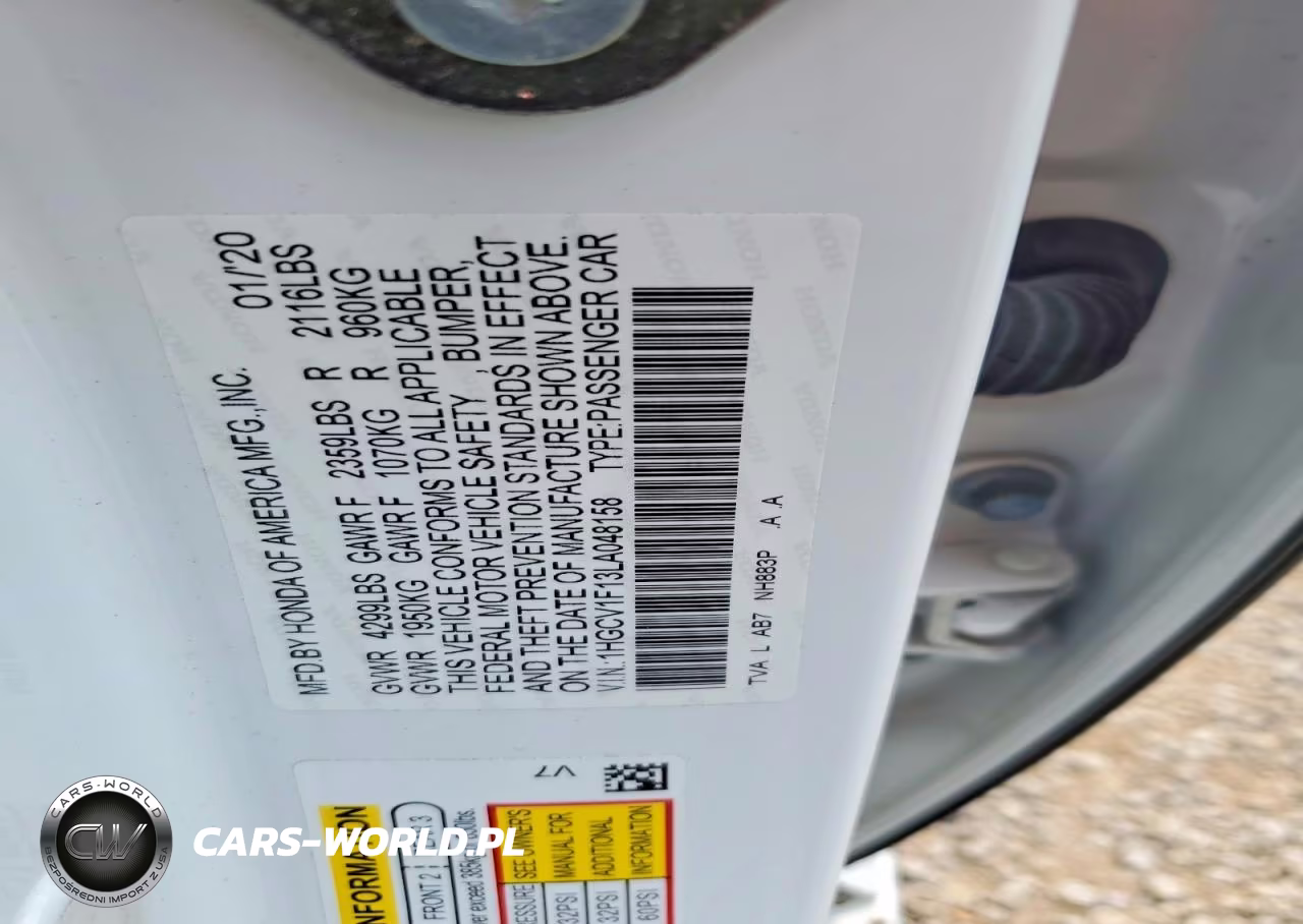 2020 Honda Accord Lx VIN:1HGCV1F13LA048158 - 12