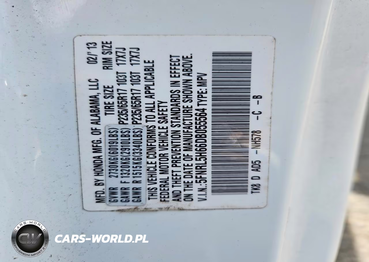 2013 Honda Odyssey Exl VIN:5FNRL5H66DB055564 - 12