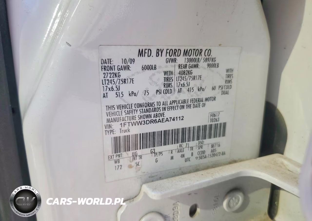 2010 Ford F350 Super Duty VIN:1FTWW3DR6AEA74112 - 13