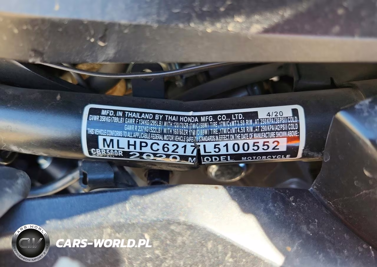 2020 Honda Cbr500 R VIN:MLHPC6217L5100552 - 9