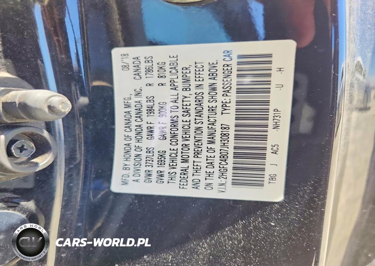 2018 Honda Civic Lx VIN:2HGFC4B07JH308187 - 12