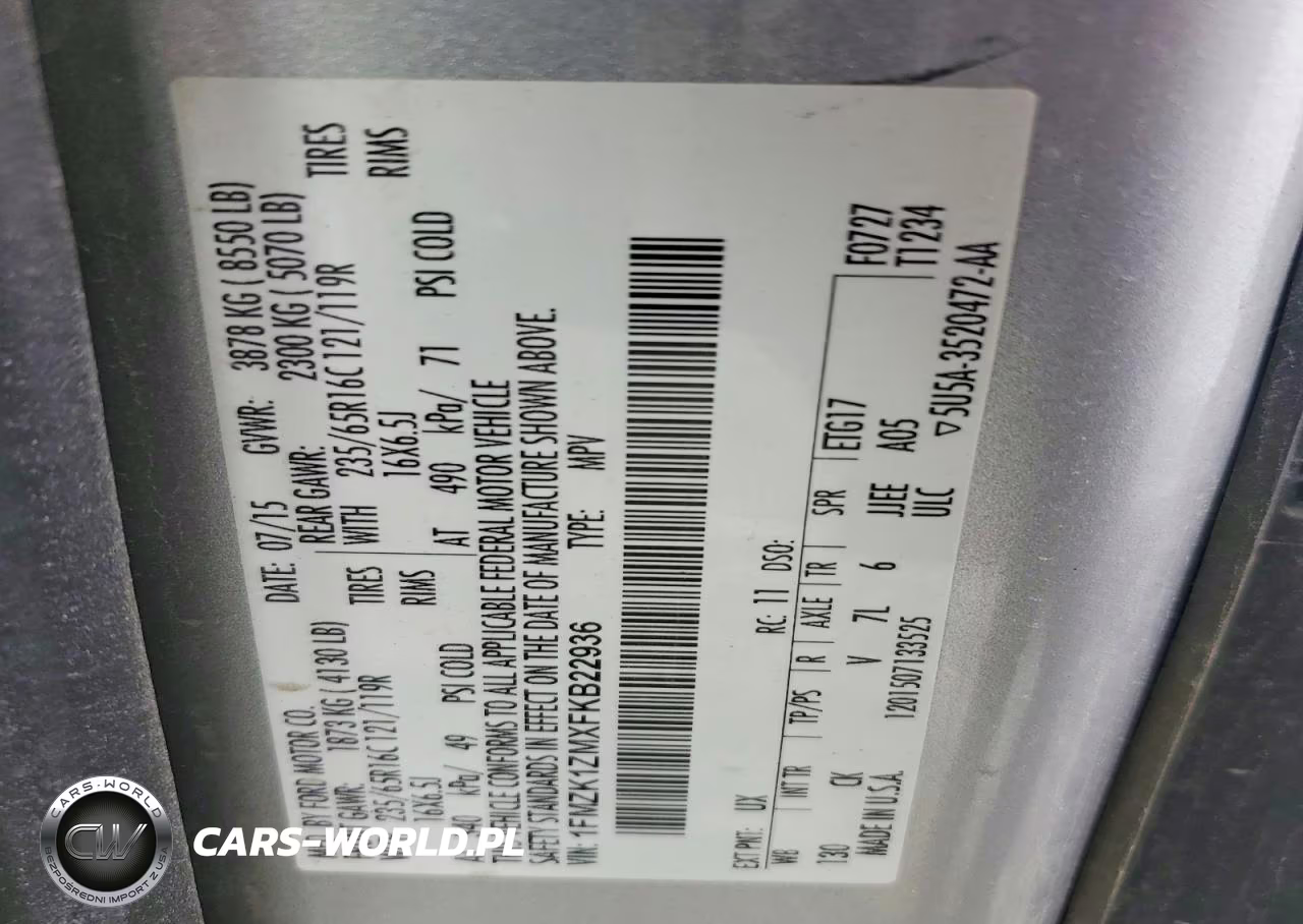 2015 Ford Transit T-150 VIN:1FMZK1ZMXFKB22936 - 14