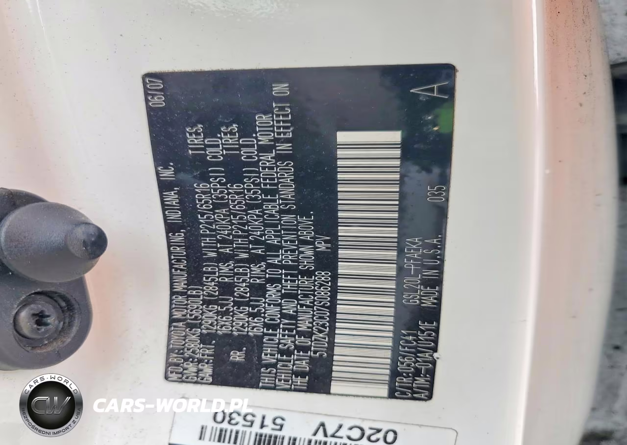 2007 Toyota Sienna Le VIN:5TDZK23C07S086288 - 13