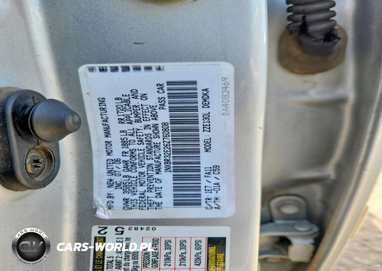 2006 Toyota Corolla Ce VIN:1NXBR32E26Z760808 - 12