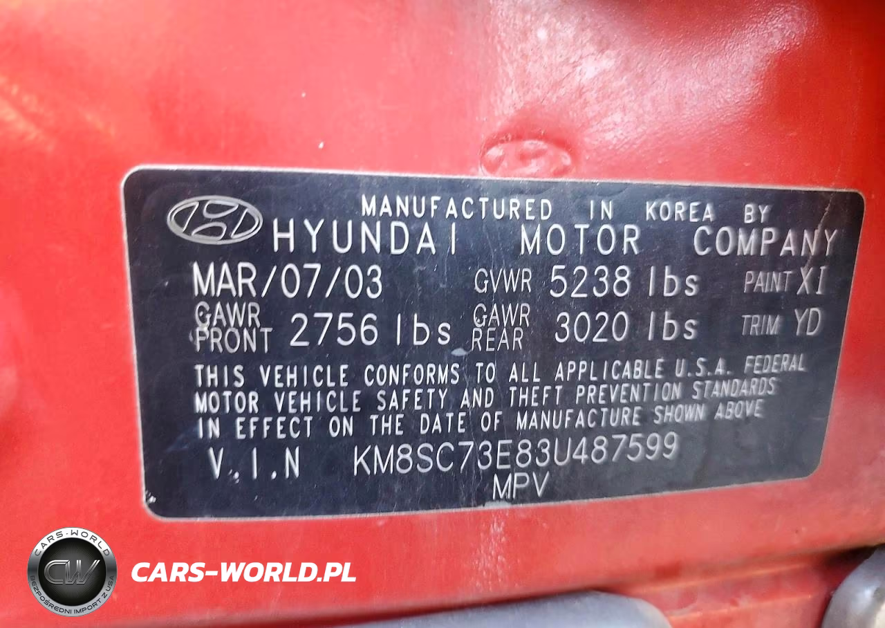 2003 Hyundai Santa Fe Gls VIN:KM8SC73E83U487599 - 13