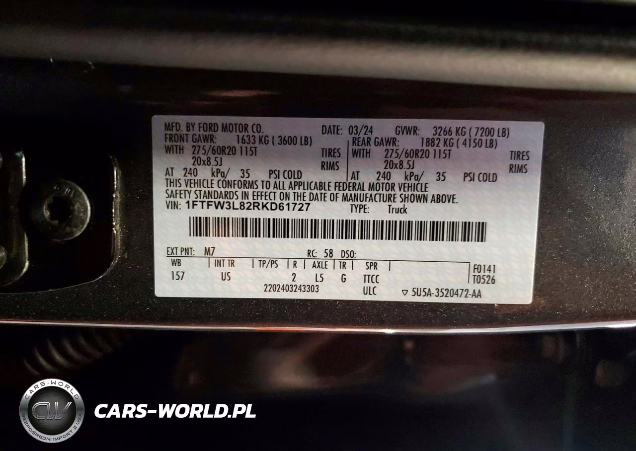 2024 Ford F150 Xlt VIN:1FTFW3L82RKD61727 - 12