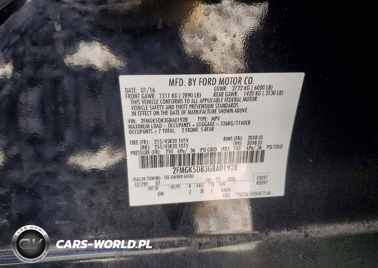 2016 Ford Flex Limited VIN:2FMGK5D83GBA01928 - 13