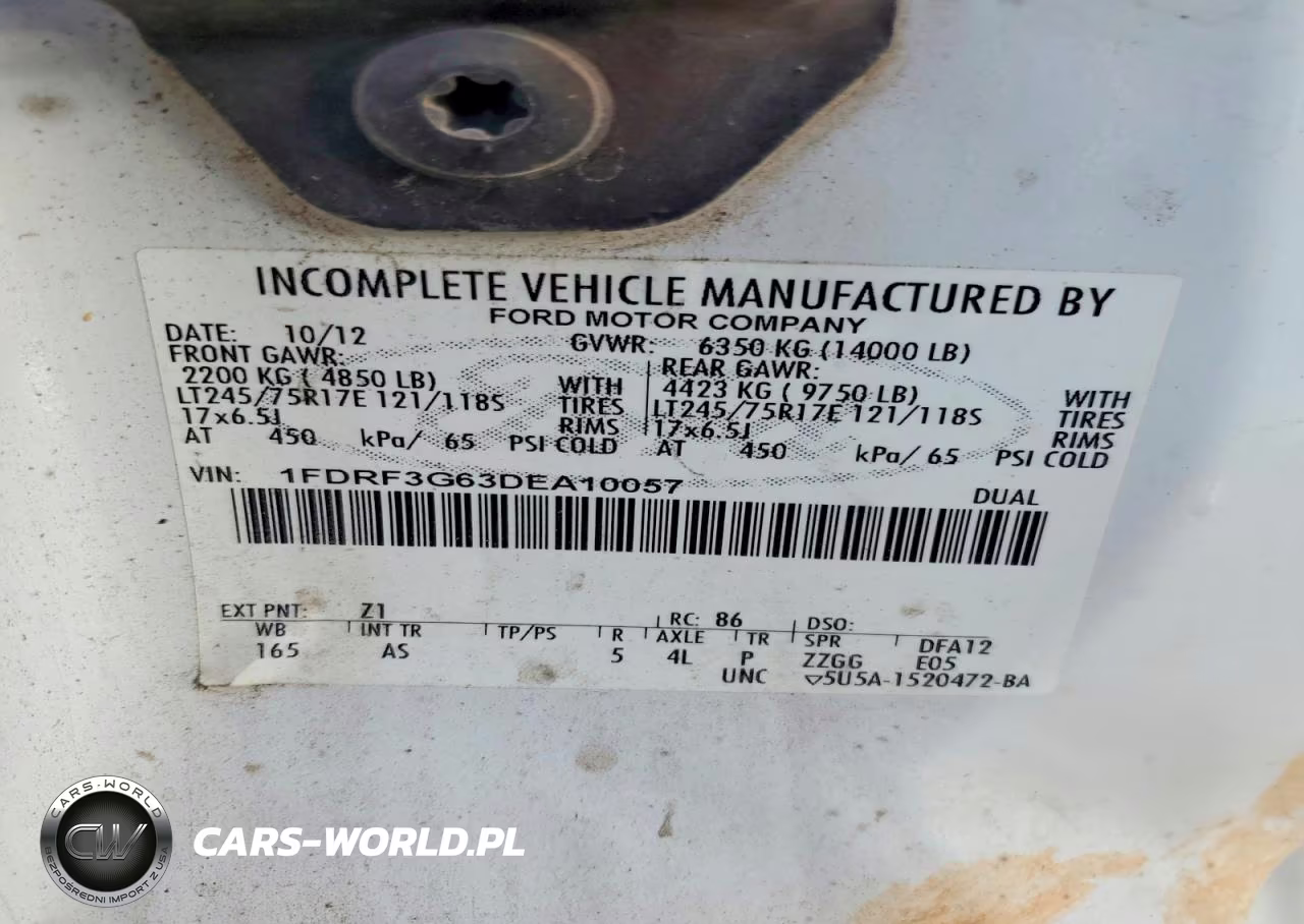 2013 Ford F350 Super Duty VIN:1FDRF3G63DEA10057 - 12