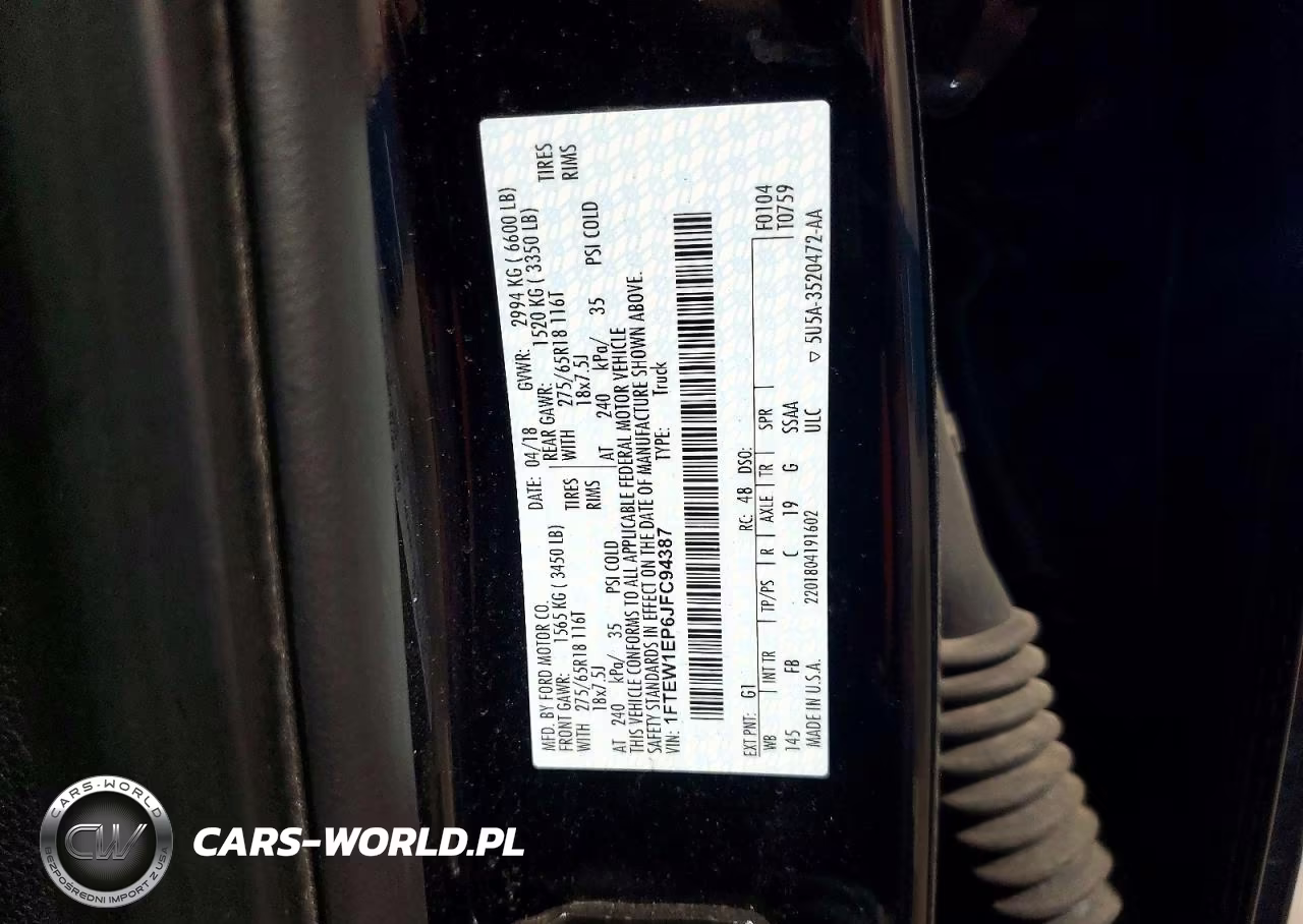 2018 Ford F150 Supercrew VIN:1FTEW1EP6JFC94387 - 12