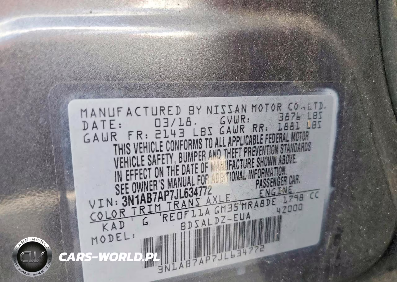2018 Nissan Sentra Sv VIN:3N1AB7AP7JL634772 - 12