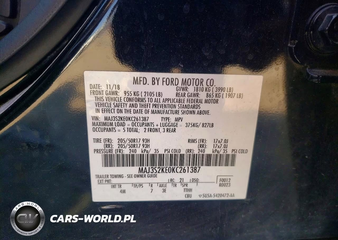 2019 Ford Ecosport Titanium VIN:MAJ3S2KE0KC261387 - 14