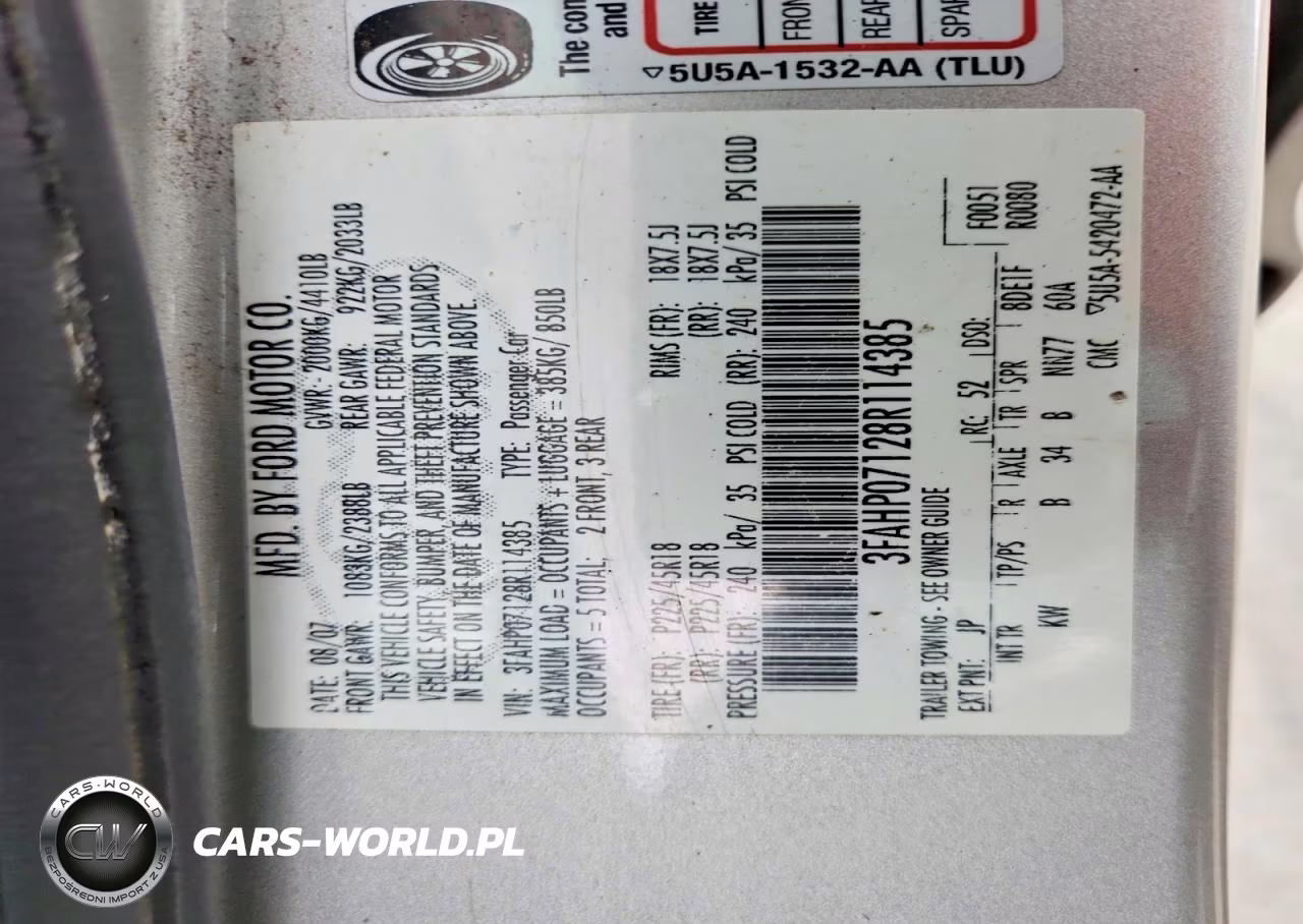 2008 Ford Fusion Se VIN:3FAHP07128R114385 - 13