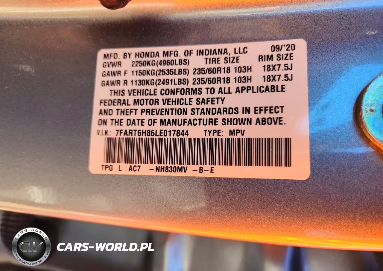 2020 Honda Cr-V Exl VIN:7FART6H86LE017844 - 13