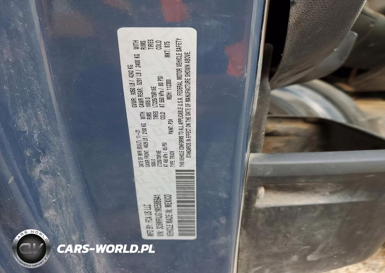 2021 Ram Promaster 3500 3500 High VIN:3C6MRVJG1ME586941 - 13
